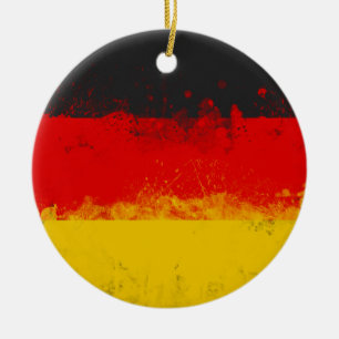 Ornamento De Cerâmica Grunge Splatter Painted Flag da Alemanha