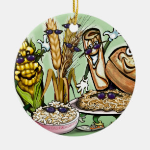 Ornamento De Cerâmica Grupo de Comidas de Grave Pão