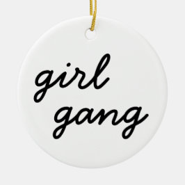 Ornamento De Cerâmica grupo de meninas fofo script moderno poder feminin