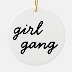 Ornamento De Cerâmica grupo de meninas fofo script moderno poder feminin