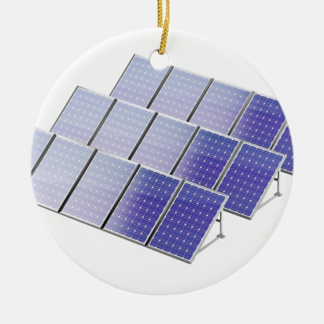 Ornamento De Cerâmica Grupo de painéis solares (Frente)