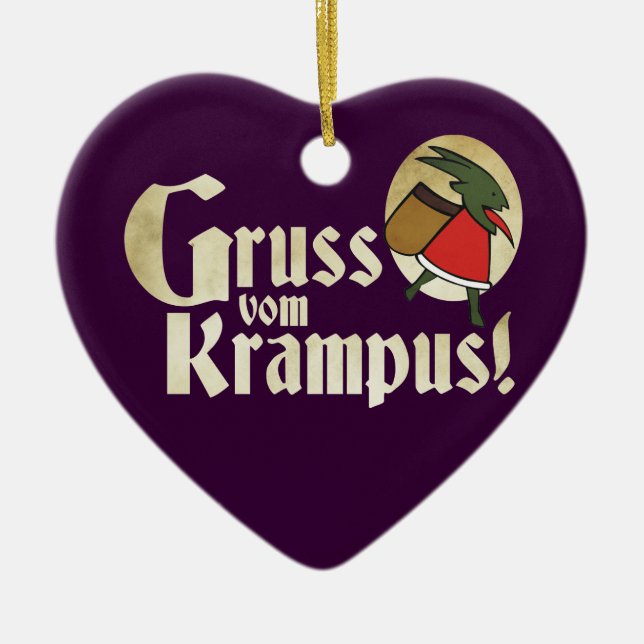 Ornamento De Cerâmica Gruss Vom Krampus (Frente)