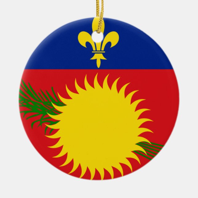 Ornamento De Cerâmica Guadeloupe Flag (Frente)