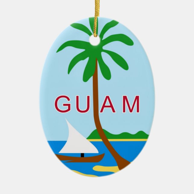 Ornamento De Cerâmica GUAM - emblema/bandeira/brasão/símbolo (Frente)