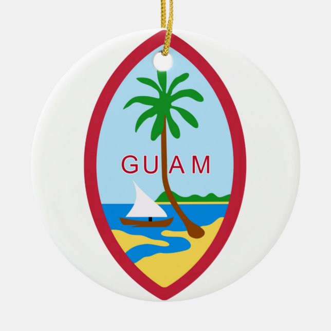 Ornamento De Cerâmica GUAM - emblema/bandeira/brasão/símbolo (Frente)