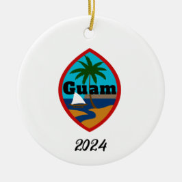 Ornamento De Cerâmica Guam Seal 2024 Ornament
