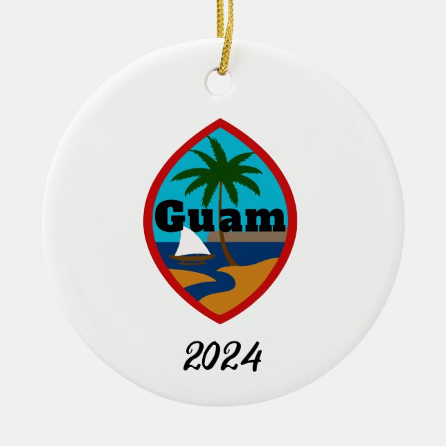 Ornamento De Cerâmica Guam Seal 2024 Ornament (Frente)