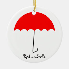 Ornamento De Cerâmica Guarda-chuva vermelho