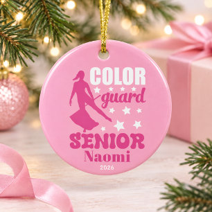 Ornamento De Cerâmica Guarda de cores personalizada Natal sênior