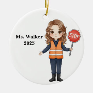 Ornamento De Cerâmica Guarda de Trânsito Escolar Personalizado