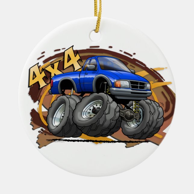 Ornamento De Cerâmica Guarda florestal azul (Frente)