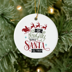 Ornamento De Cerâmica Guarde Papais noeis De Trip De Natal