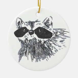 Ornamento De Cerâmica Guaxinim animal dos animais selvagens da floresta