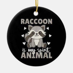 Ornamento De Cerâmica Guaxinim é meu Animal Espiritual Guaxinim Fofo