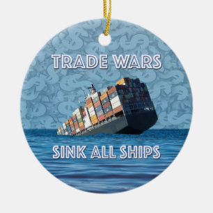 Ornamento De Cerâmica Guerras Comerciais Assustam Todos Os Navios