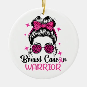 Ornamento De Cerâmica Guerreiro da Consciência do Cancer da Mama