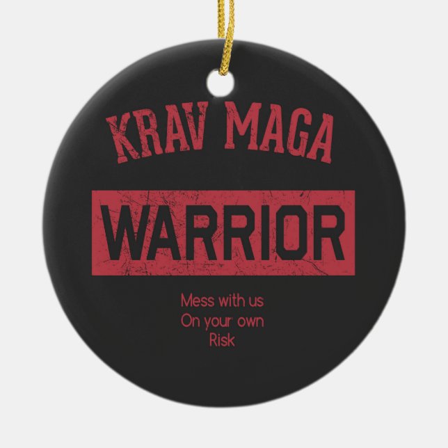 Ornamento De Cerâmica Guerreiro de Krav Maga (Frente)