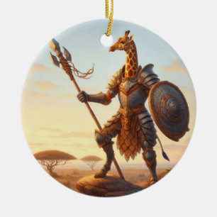 Ornamento De Cerâmica guerreiro girafa