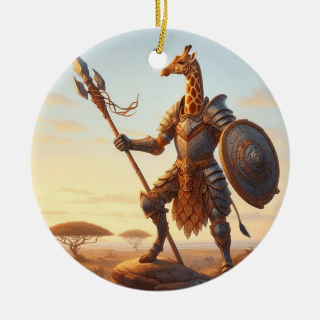 Ornamento De Cerâmica guerreiro girafa (Frente)
