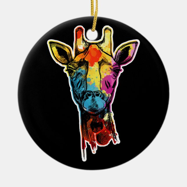 Ornamento De Cerâmica Guiné Pig Christmas Reindet Lights (Frente)