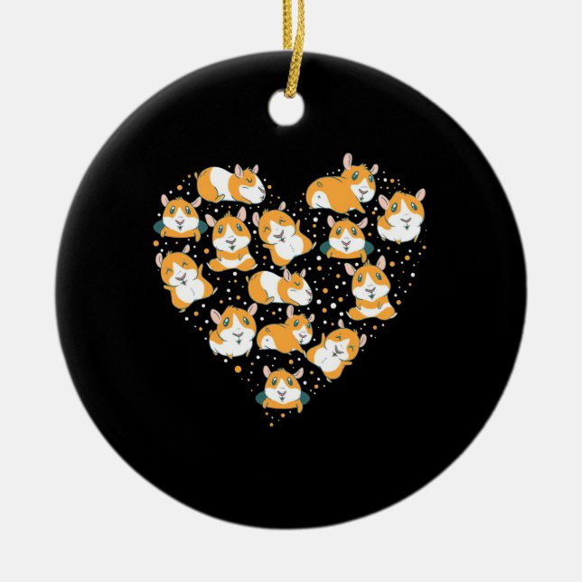 Ornamento De Cerâmica Guiné Pig Love (Frente)