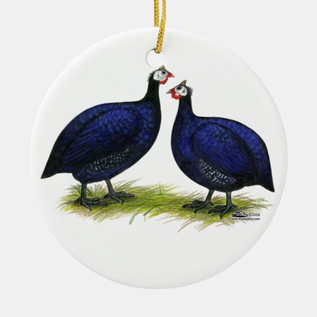 Ornamento De Cerâmica Guineas Royal Purple Pair (Frente)