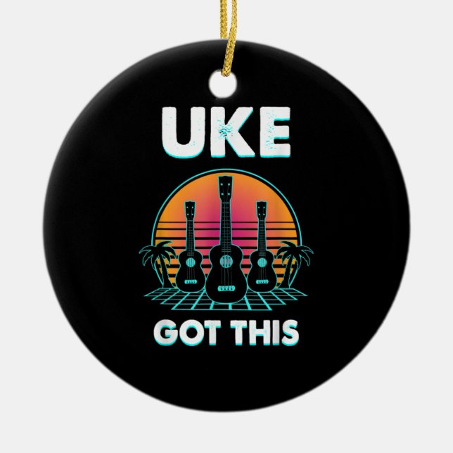 Ornamento De Cerâmica Guitarista Umtem Este Aniversário (Frente)