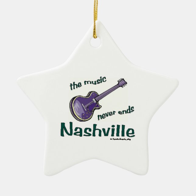 Ornamento De Cerâmica Guitarra de Nashville (Frente)