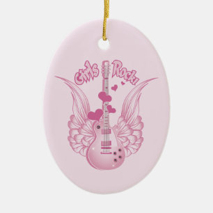 Ornamento De Cerâmica Guitarra voada feminino