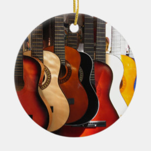 Ornamento De Cerâmica Guitarras