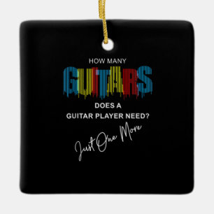 Ornamento De Cerâmica Guitarrista Quantas Guitarras Faz Aniversário