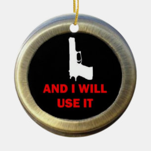 Ornamento De Cerâmica Gun Advocate