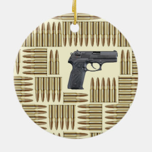 Ornamento De Cerâmica Gun and bullets
