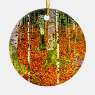 Ornamento De Cerâmica Gustav Klimt Birch Trees