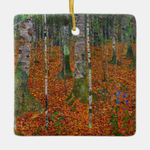 Ornamento De Cerâmica Gustav Klimt - Floresta de Bétulas