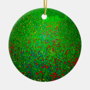 Ornamento De Cerâmica Gustav Klimt Poppy Field