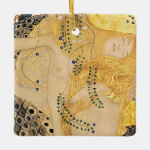Ornamento De Cerâmica Gustav Klimt - Serpentes Aquáticas I