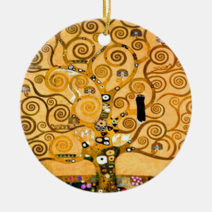 Ornamento De Cerâmica Gustav Klimt Tree of Life