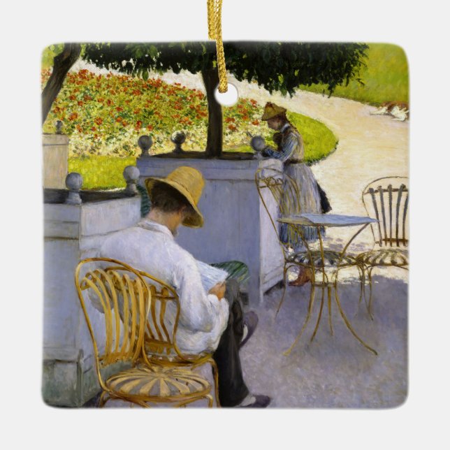 Ornamento De Cerâmica Gustave Caillebotte - As Árvores Laranja (Frente)