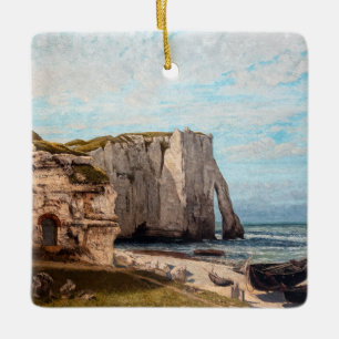 Ornamento De Cerâmica Gustave Courbet - Cliffs at Etretat após tempesta