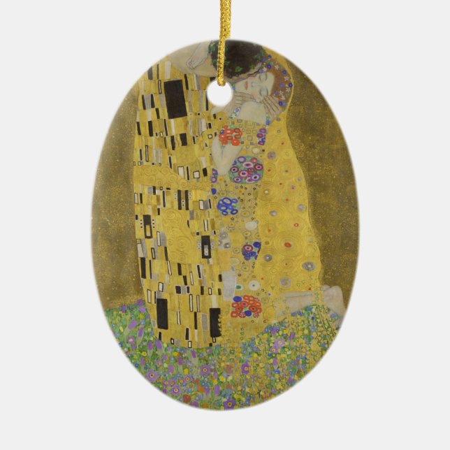 Ornamento De Cerâmica Gustavo Klimt "o beijo " (Frente)