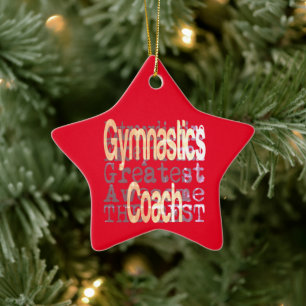 Ornamento De Cerâmica Gymnastics Coach Extraordinaire