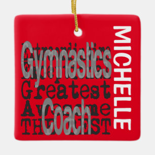Ornamento De Cerâmica Gymnastics Coach Extraordinaire CUSTOM