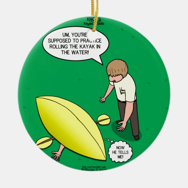 Ornamento De Cerâmica Habilidades Kayaking (Frente)
