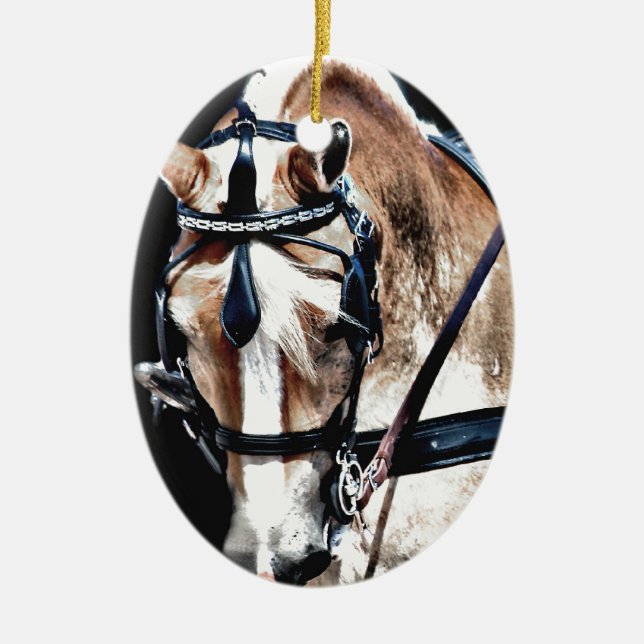 Ornamento De Cerâmica Haflinger (Frente)