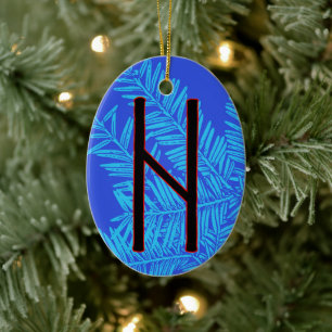 Ornamento De Cerâmica Hagalaz Rune Yule Ornament - Transformação!