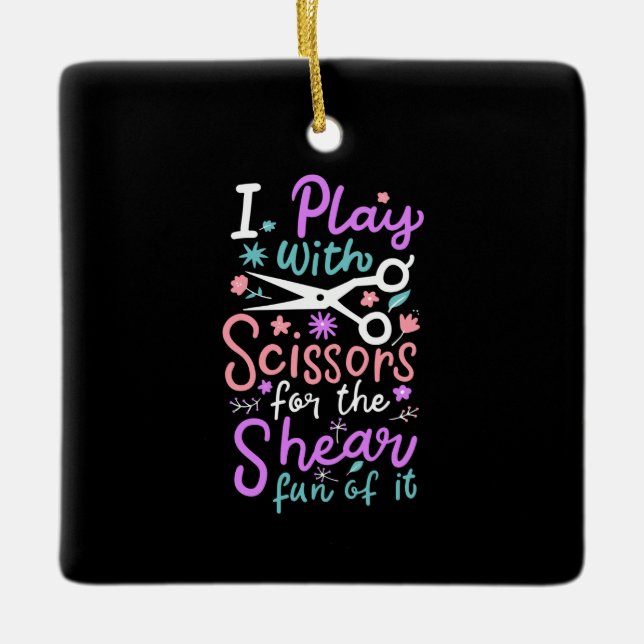 Ornamento De Cerâmica Hairdresser Hairstylist Gift (Frente)