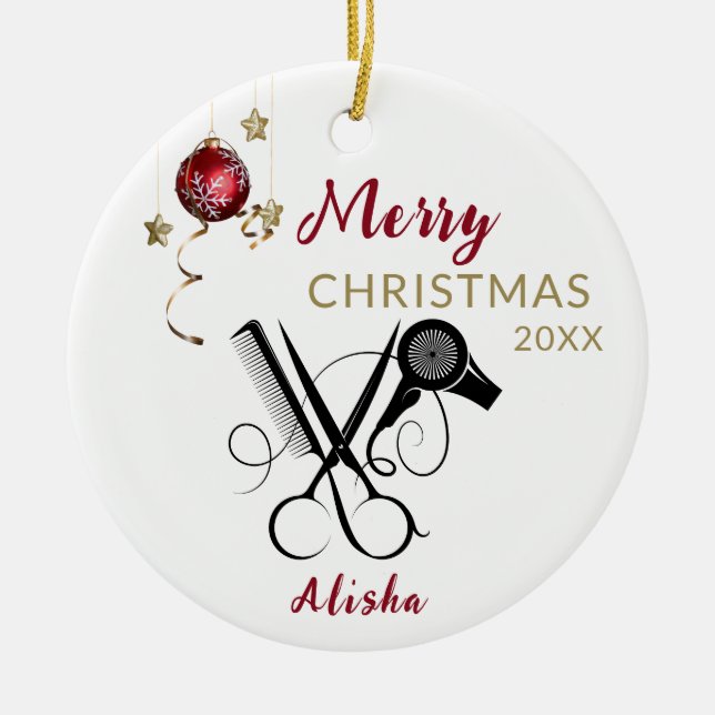 Ornamento De Cerâmica Hairdresser Professional Salon Cerâmica (Frente)