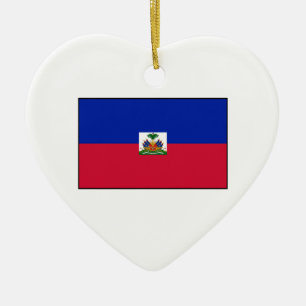 Ornamento De Cerâmica Haiti - bandeira haitiana
