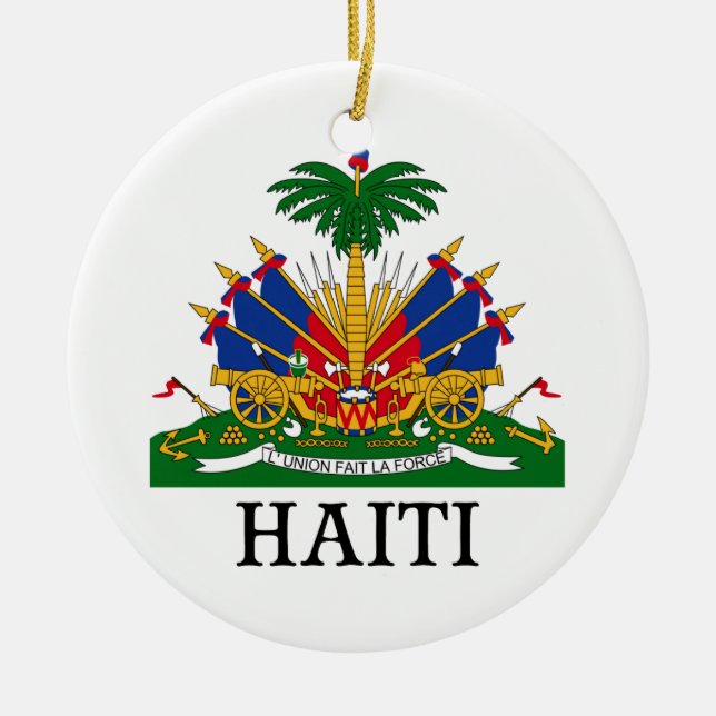 Ornamento De Cerâmica HAITI - emblema/brasão/bandeira/símbolo (Frente)